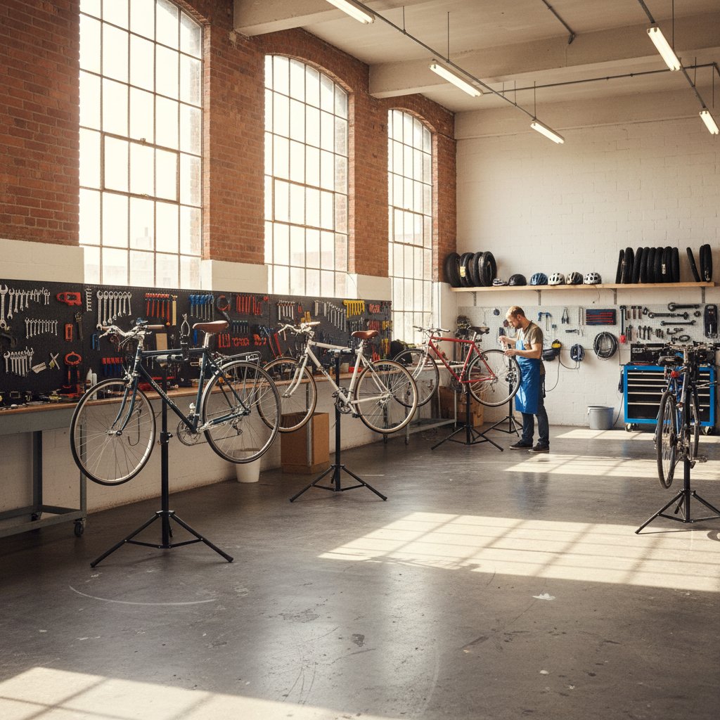 Bicycle repair workshop at Rinofu